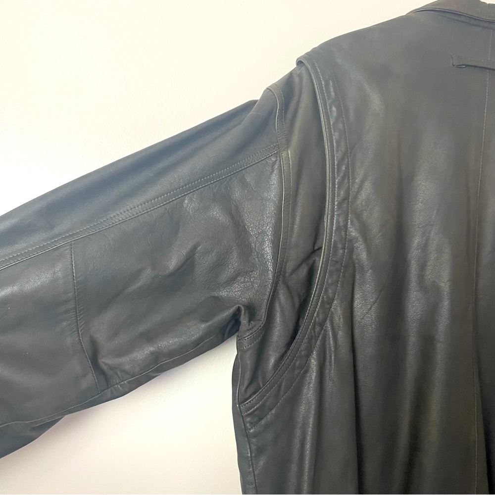 London Fog Leather Coat Zip and Button Zip Out Lining Brown 48 - Picture 8 of 14